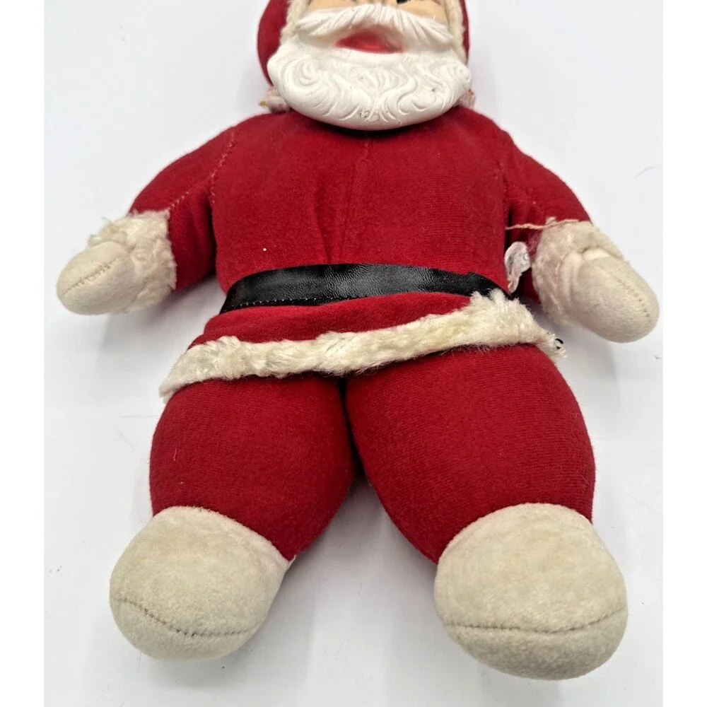 Vintage Rushton Co Rubber Face & Beard Santa Claus Plush Figure/Doll 14”